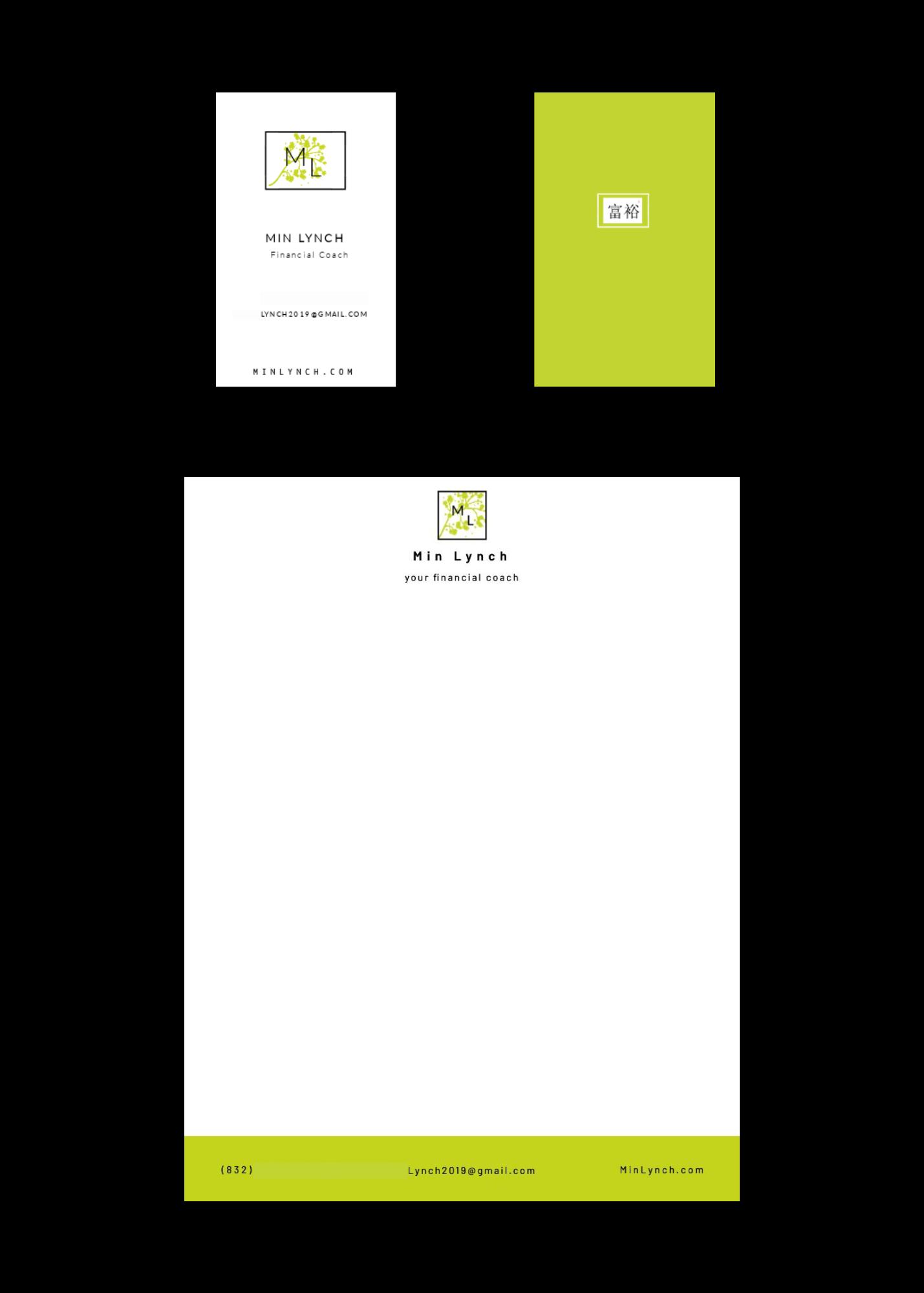 Branding & identity package designed by Media 3 for a financial coach